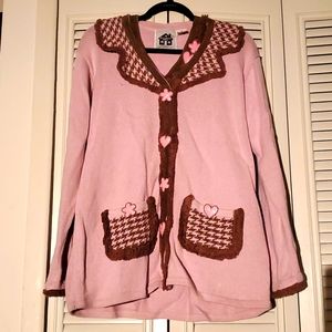 Like new! Vintage Storybook Knits pretty pink heart sweater 2pc set